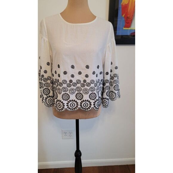 Design History Cotton Bell Sleeve Top Size Small Summer Top - Picture 1 of 9